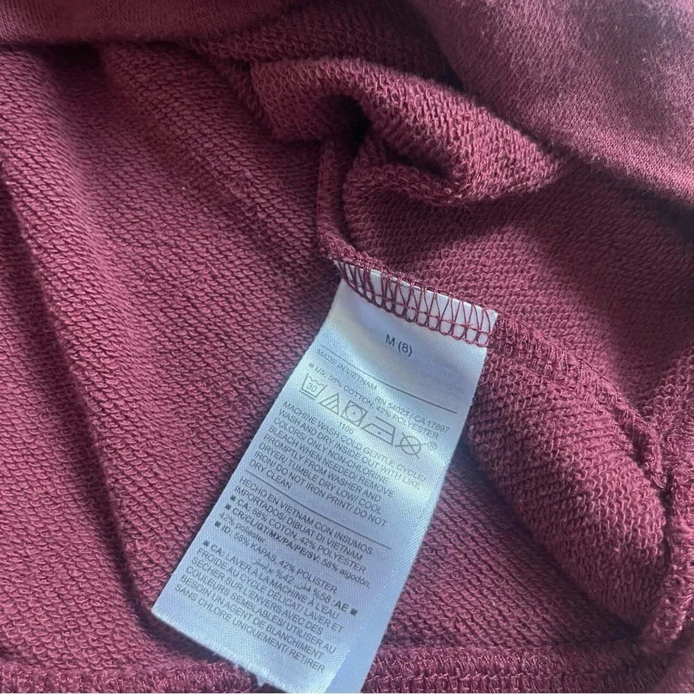 Old Navy AMBITIOUS Burgundy Crewneck Girl's Sweater Medium 8